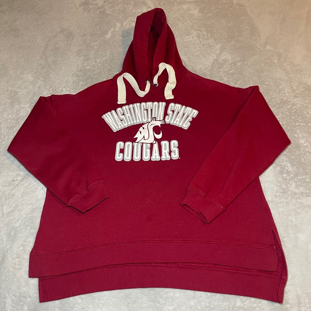 Washington State Cougars Hoodie Women Large 12/14 Maroon Red Rivalry Threads